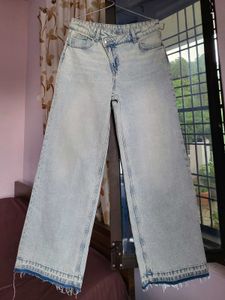 H&amp;M NEW Wrapover Waistband Straight Denim/EUR36