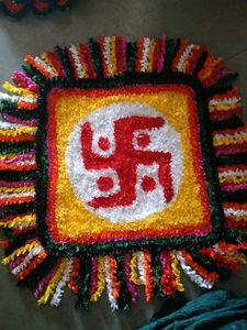 Colorful Floral Rangoli Mat🎆