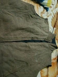 Double Sided Half Sleeve Jacket With Cap