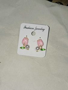Korean Tulip Pearl Earrings