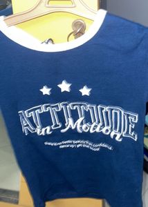 Y2K Vibes! Brand New Navy Blue Graphic Tee