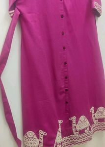 Magenta Dress with Embroidery