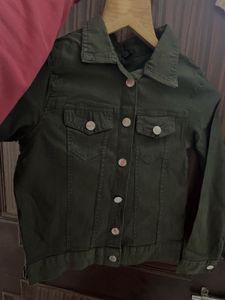 Dark Olive Green Cropped Jacket