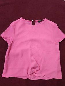 Cute Pink Tie-Front Top