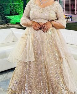 Golden lehanga, party wear lehanga