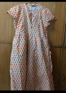 Orange Flared Kurta