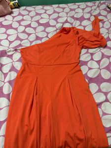 Orange One Shoulder Dress