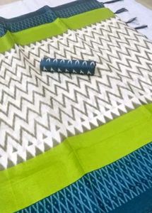 Pretty Khadi Cotton Slab Saree New With Tag