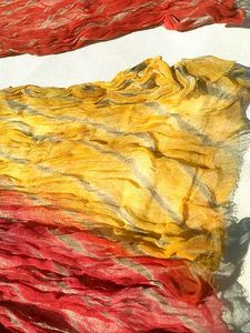 Red &amp; Orange Tie-Dye Duppta