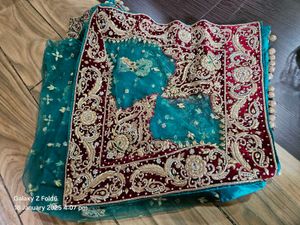 Very Heavy Bridal Lehenga With Matching Shoes Bag