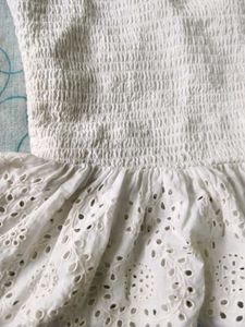 White Peplum Top