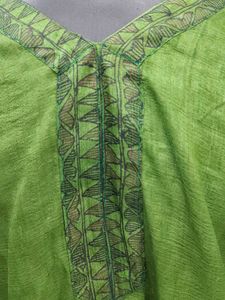 Green Madhubani Silk Kurta