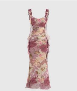 Floral Ribbon Bodycon Dress