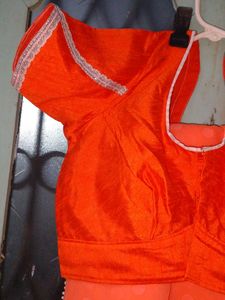 Orange Saree with Blouse