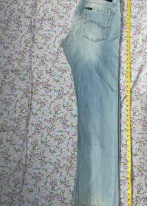 Lee 34 Inch Sky Blue Cotton Spandex Jeans