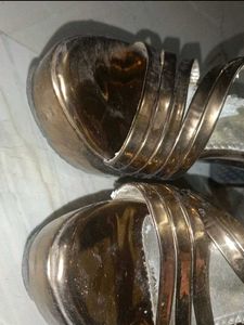 Metallic Strappy Heels