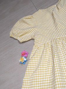 Cute Yellow checked Pinteresty Picnic MiniDress
