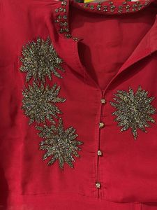 suit with fancy pallazo work