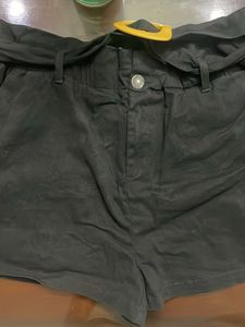 Black Belted Shorts