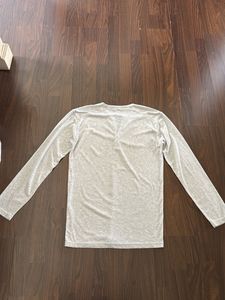 Gray Long Sleeve Henley Shirt