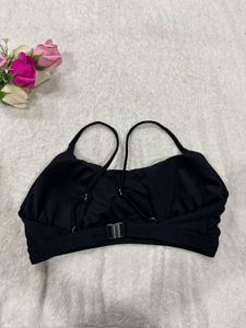 Black Ruched Bralette Top