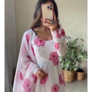 Digital floral print kurti with beautiful duppata