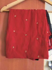 Red Anarkali Embroidered Suit Set