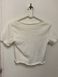 white ribbed crop top