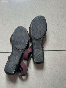 Burgundy Ankle Strap Sandals