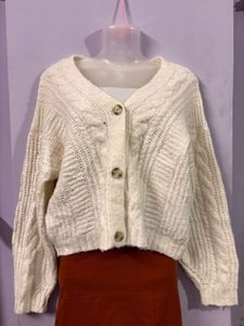Beige Knit Cardigan