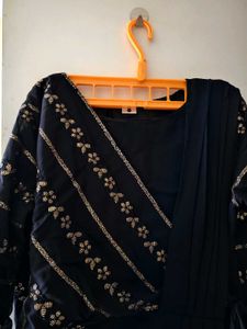 Elegant Black Anarkali Gown Suit