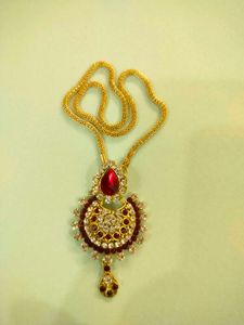 Gold-Tone Ruby &amp; Crystal Necklace