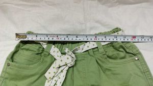Girls Green Polka Dot Shorts