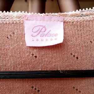 Vintage Crop tie up Nude Peach Top