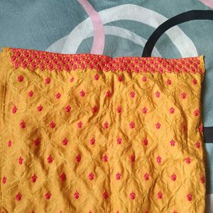 Yellow Embroidered Kurti