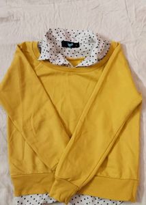 Korean sweater with fake collar