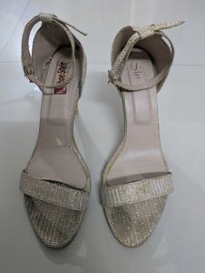 Gold Heels with Ankle Strap