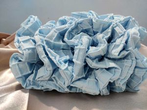 Blue Checkered Scrunchie