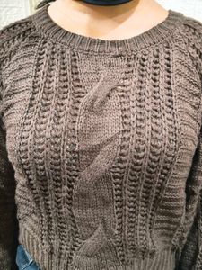 Brown oversized woolen sweater