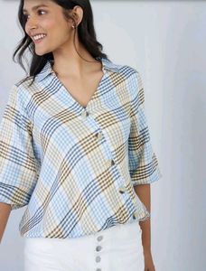 Plaid Button-Up Top