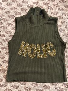 Olive Green Sleeveless Top