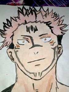 Ryomen Sukuna Art With Water Colour