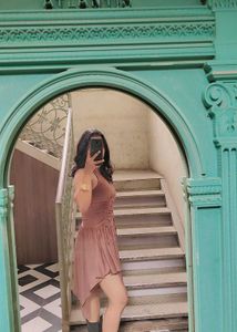 Brown Halter Mini Dress