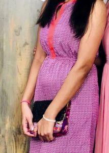 Stylish Purple and Neon Pink Geometric dress