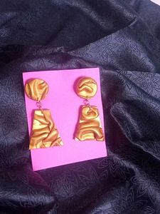Statement Gold Draped Earrings