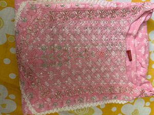 Pink Embroidered Kurti