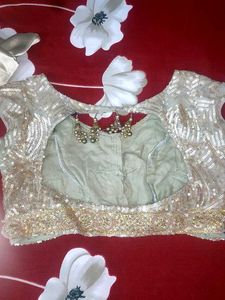 Plain Satin 🥻 Saree And Sequence Work Blouse
