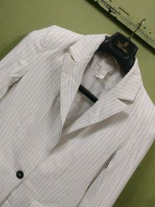 Striped White Blazer