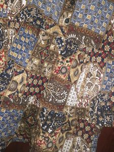 Patchwork Print Button-Up