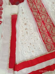 Xl Size Grand Red &amp; White Kurta Set
